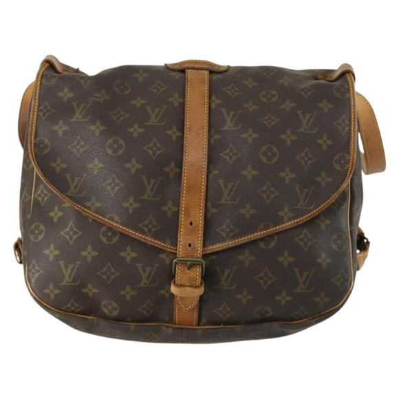 LOUIS VUITTON Monogram Saumur 35 Shoulder Bag M42254 LV Auth ar13864