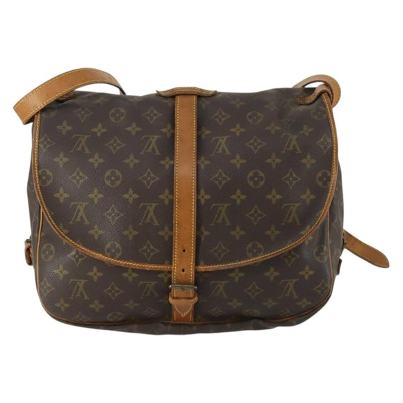 LOUIS VUITTON Monogram Saumur 35 Shoulder Bag M42254 LV Auth ar13864