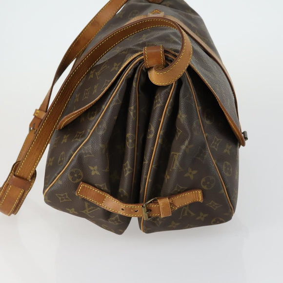 LOUIS VUITTON Monogram Saumur 35 Shoulder Bag M42254 LV Auth ar13864