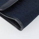 Christian Dior Trotter Canvas Chain Shoulder Bag Navy Gold Auth ar13869-15