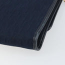 Christian Dior Trotter Canvas Chain Shoulder Bag Navy Gold Auth ar13869-16