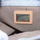 FENDI Zucchino Canvas Mamma Baguette Shoulder Bag Light Blue Silver Authar13875V-11