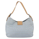FENDI Zucchino Canvas Mamma Baguette Shoulder Bag Light Blue Silver Authar13875V-2