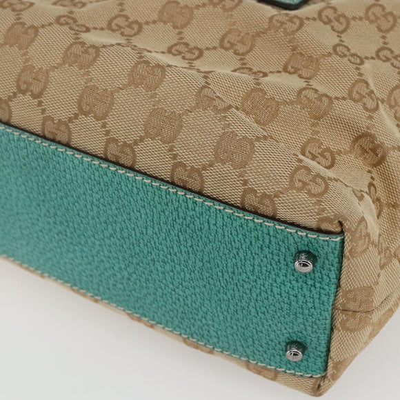 GUCCI GG Canvas Hand Bag Beige 113009 Auth ar13886