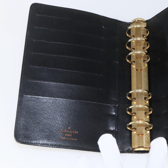 LOUIS VUITTON Epi Agenda MM Day Planner Cover Black R20042 LV Auth ar13887