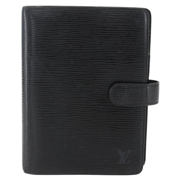 LOUIS VUITTON Epi Agenda MM Day Planner Cover Black R20042 LV Auth ar13887