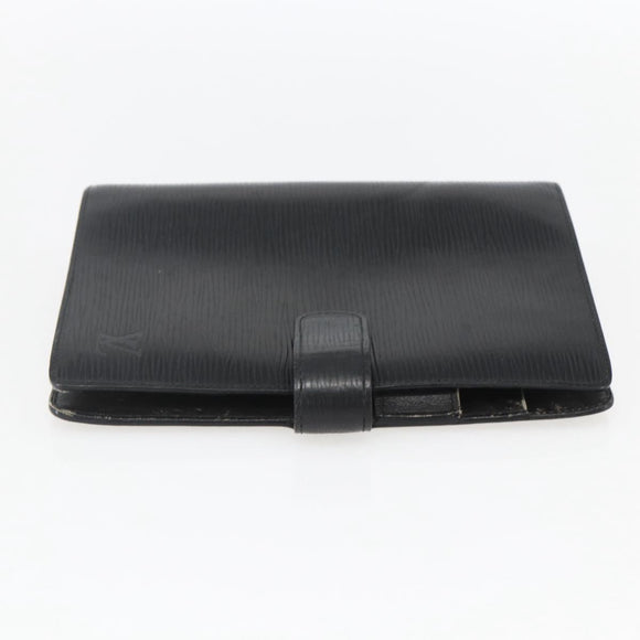 LOUIS VUITTON Epi Agenda MM Day Planner Cover Black R20042 LV Auth ar13887