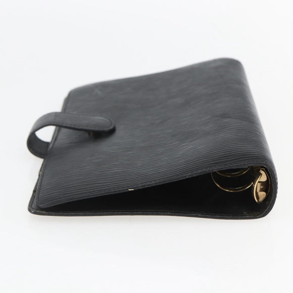 LOUIS VUITTON Epi Agenda MM Day Planner Cover Black R20042 LV Auth ar13887