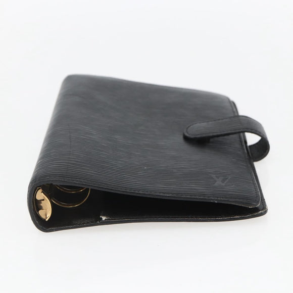 LOUIS VUITTON Epi Agenda MM Day Planner Cover Black R20042 LV Auth ar13887