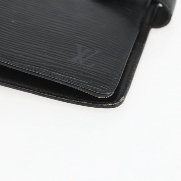 LOUIS VUITTON Epi Agenda MM Day Planner Cover Black R20042 LV Auth ar13887