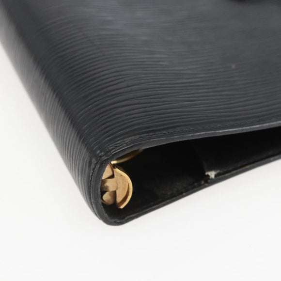 LOUIS VUITTON Epi Agenda MM Day Planner Cover Black R20042 LV Auth ar13887