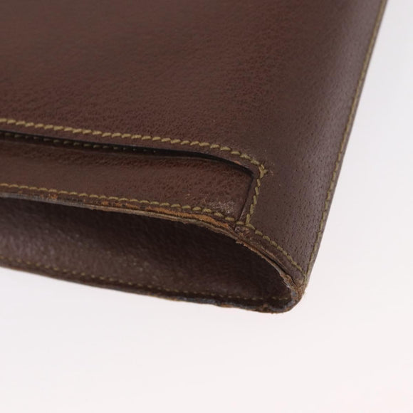 GUCCI Bamboo Business Bag Leather 2way Brown 015 1521 3675 Auth ar13889