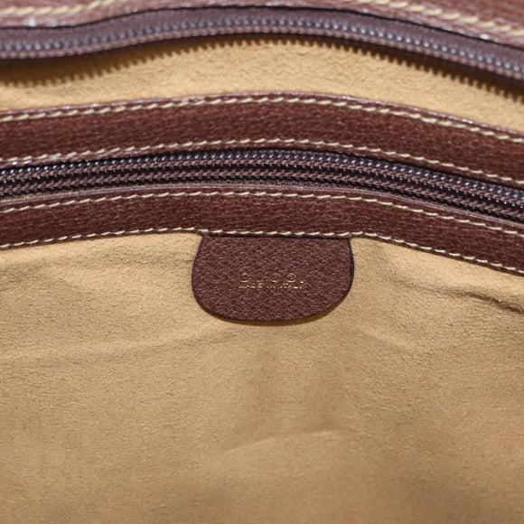 GUCCI Bamboo Business Bag Leather 2way Brown 015 1521 3675 Auth ar13889