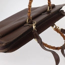 GUCCI Bamboo Business Bag Leather 2way Brown 015 1521 3675 Auth ar13889-5