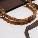 GUCCI Bamboo Business Bag Leather 2way Brown 015 1521 3675 Auth ar13889-6