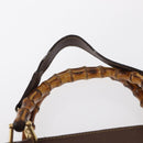 GUCCI Bamboo Business Bag Leather 2way Brown 015 1521 3675 Auth ar13889-7