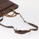 GUCCI Bamboo Business Bag Leather 2way Brown 015 1521 3675 Auth ar13889-8