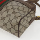 GUCCI GG Supreme Web Sherry Line Bag PVC Beige Gold 00 156 0852 Auth ar13892-10