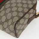 GUCCI GG Supreme Web Sherry Line Bag PVC Beige Gold 00 156 0852 Auth ar13892-12