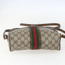 GUCCI GG Supreme Web Sherry Line Bag PVC Beige Gold 00 156 0852 Auth ar13892-9