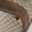 GUCCI GG Supreme Web Sherry Line Boston Bag PVC Beige Gold Auth ar13893-14