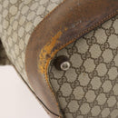 GUCCI GG Supreme Web Sherry Line Boston Bag PVC Beige Gold Auth ar13893-9