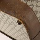 GUCCI GG Supreme Web Sherry Line Boston Bag PVC Beige Gold Auth ar13893-15