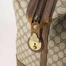 GUCCI GG Supreme Web Sherry Line Boston Bag PVC Beige Gold Auth ar13893-11