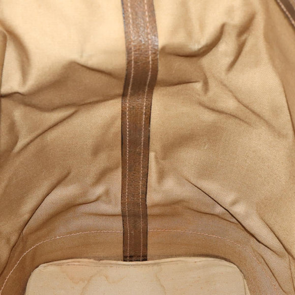 GUCCI GG Supreme Web Sherry Line Boston Bag PVC Beige Gold Auth ar13893
