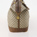 GUCCI GG Supreme Web Sherry Line Boston Bag PVC Beige Gold Auth ar13893-4