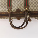GUCCI GG Supreme Web Sherry Line Boston Bag PVC Beige Gold Auth ar13893-7