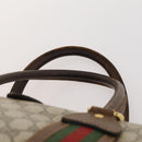GUCCI GG Supreme Web Sherry Line Boston Bag PVC Beige Gold Auth ar13893-8