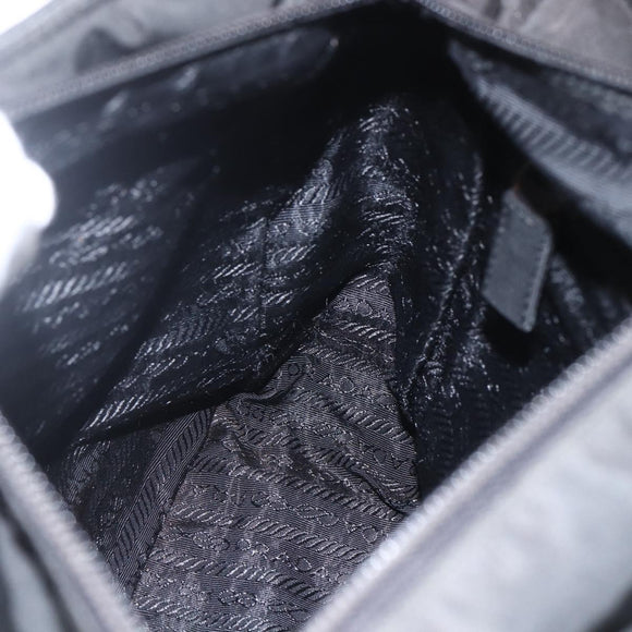 PRADA Hand Bag Nylon Black Silver Auth ar13894