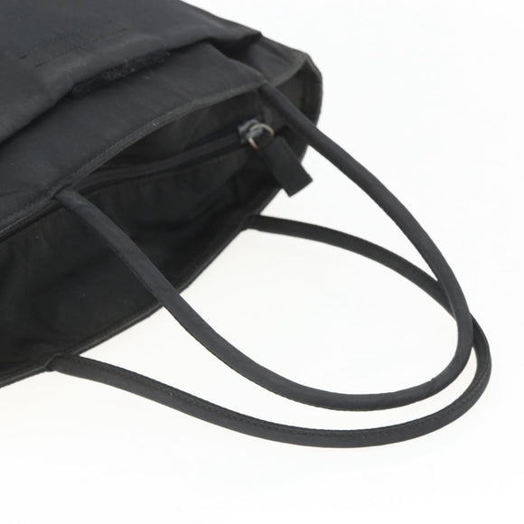 PRADA Hand Bag Nylon Black Silver Auth ar13894