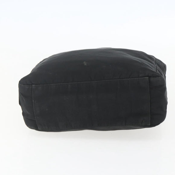 PRADA Hand Bag Nylon Black Silver Auth ar13894