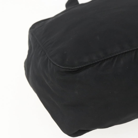 PRADA Hand Bag Nylon Black Silver Auth ar13896