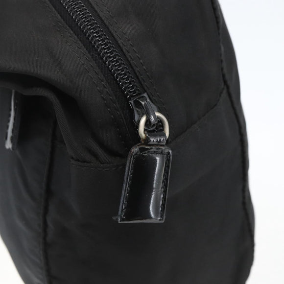 PRADA Hand Bag Nylon Black Silver Auth ar13896