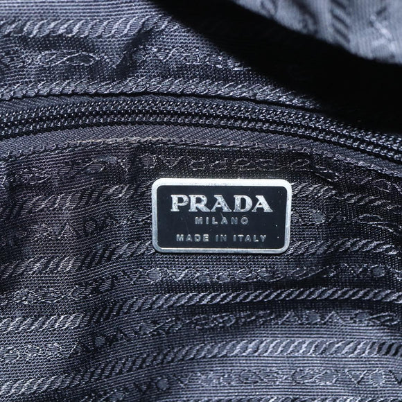 PRADA Hand Bag Nylon Black Silver Auth ar13896