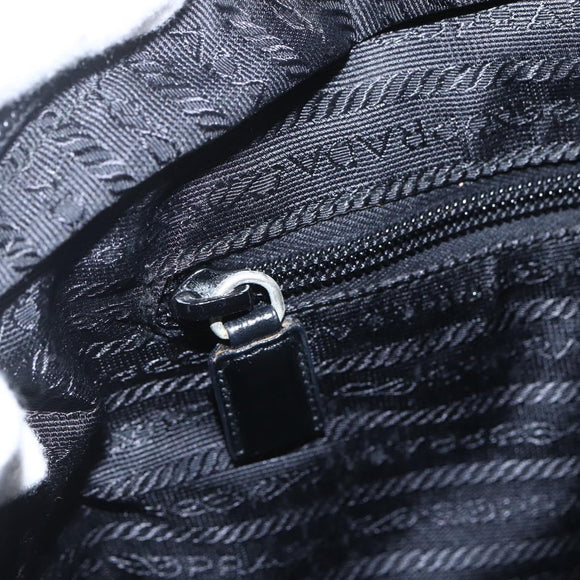PRADA Hand Bag Nylon Black Silver Auth ar13896