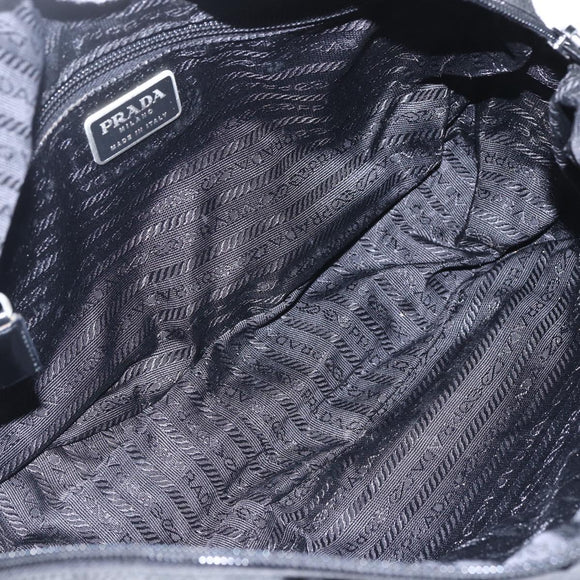 PRADA Hand Bag Nylon Black Silver Auth ar13896