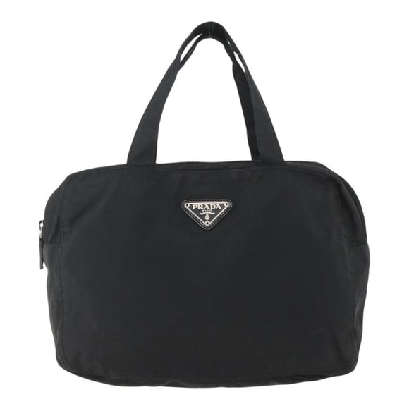 PRADA Hand Bag Nylon Black Silver Auth ar13896