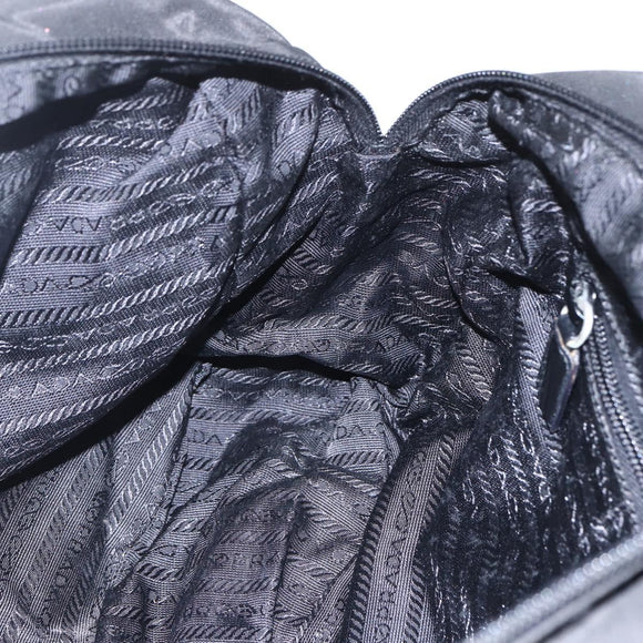 PRADA Hand Bag Nylon Black Silver Auth ar13896
