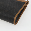 Christian Dior Honeycomb Canvas Shoulder Bag PVC Black Gold Auth ar13897-12
