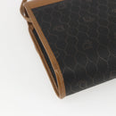 Christian Dior Honeycomb Canvas Shoulder Bag PVC Black Gold Auth ar13897-13