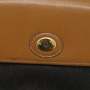 Christian Dior Honeycomb Canvas Shoulder Bag PVC Black Gold Auth ar13897-14