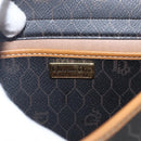 Christian Dior Honeycomb Canvas Shoulder Bag PVC Black Gold Auth ar13897-15