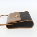 Christian Dior Honeycomb Canvas Shoulder Bag PVC Black Gold Auth ar13897-4