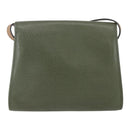 Christian Dior Shoulder Bag Leather Khaki Gold Auth ar13898-2
