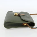 Christian Dior Shoulder Bag Leather Khaki Gold Auth ar13898-3
