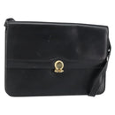 Christian Dior Shoulder Bag Leather Black Gold Auth ar13899-1
